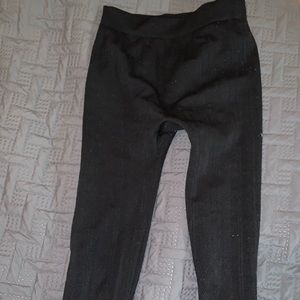 *TWO* black womans knit design leggings, Time and Tru